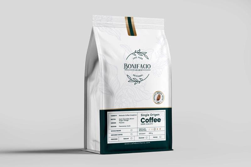 Bolsa de Café Bonifacio — Robusta Fino de Especialidad de Toabré, Penonomé (Coclé), Panamá